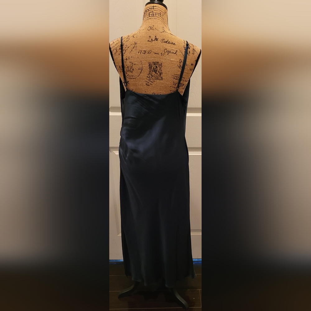 NWT Zara Satin Dress in Deep Green - Picture 7 of 14